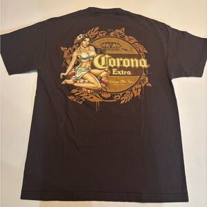 Vintage corona extra sexy girl brown shirt